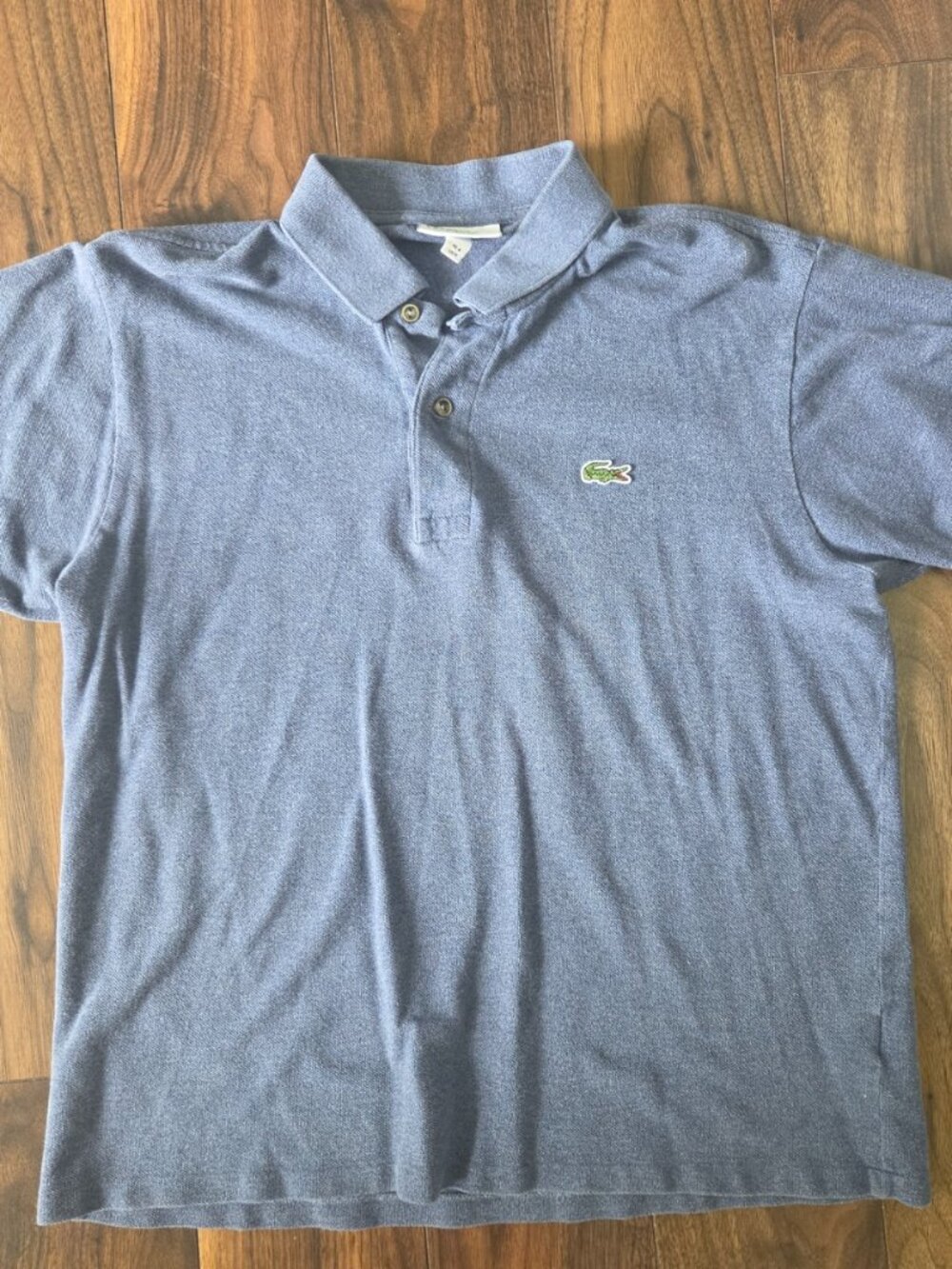 LACOSTE Men’s Classic Fit Heathered Blue Piqué Polo Shirt Size Small (4)